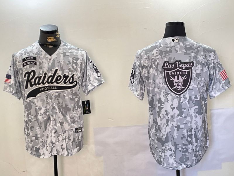 Men Oakland Raiders Blank Nike Arctic Camo 2024 Salute to Service Limited NFL Jersey style 10->oakland raiders->NFL Jersey